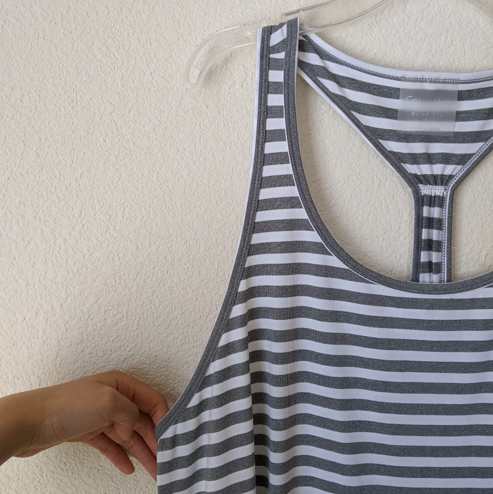 Calvin Klein Performance Striped Racerback Tank Top - Picture 3 of 11